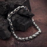 Men's Sterling Silver Chain Bracelet, Bali Byzantine Silver Chain, Oxidized Silver Chain Bracelet, Mens Gifts, Unique Gift For Father's Day