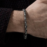 Byzantine Solid Silver Men Chain Bracelets, Oxidized Silver Chain Bracelet, Gift For Man, King Chain Bracelet, Unique Gift For Father's Day