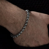 Cross Patterned Chain Bracelet, Men's Chain Bracelets, Oxidized Silver Chain Men Gifts, Unique Cross Bracelet, Unique Gift For Father's Day