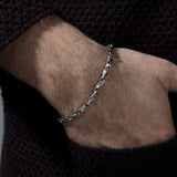 Silver Byzantine Man Chains, Handmade Unique Chain Bracelets, Men's 925 Silver Chain Gifts, Engraved Bracelet, Unique Gift For Father's Day