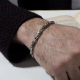 Silver Byzantine Man Chains, Handmade Unique Chain Bracelets, Men's 925 Silver Chain Gifts, Engraved Bracelet, Unique Gift For Father's Day