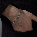 Silver Byzantine Chain, Handmade Engraved Chain Bracelets, Unique Bracelets Gift For Men, Gift For Boyfriends, Unique Gift For Father's Day