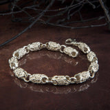 Sterling Silver Chain Bracelets For Men, Byzantine Chain Bracelet, Fleur de lis Bracelet, Gift For Boyfriends, Unique Gift For Father's Day