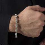 Sterling Silver Chain Bracelets For Men, Byzantine Chain Bracelet, Fleur de lis Bracelet, Gift For Boyfriends, Unique Gift For Father's Day