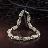 Sterling Silver Chain Bracelets For Men, Byzantine Chain Bracelet, Fleur de lis Bracelet, Gift For Boyfriends, Unique Gift For Father's Day