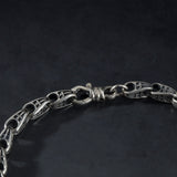 Cross Engraved Chain Bracelet, 925 Silver Crucifix Chain Bracelets, Gift For Fathers, Men's Religious Jewelry, Unique Gift For Father's Day