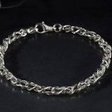 Sterling Silver Curb Chain Bracelet, Men's Unique Silver Bracelets, Gourmet Chain Bracelets, Gift For Fathers, Unique Gift For Father's Day