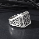 Men's Silver Compass Rings, Viking Compass Ring, Vegvisir Ring With Nordic Symbols, Life Of Tree Ring For Man, Unique Gift For Father's Day