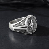 Sterling Silver North Star Rings, Nautical Compass Ring, Gift for Fathers, Fisherman Rings, Compass Rose Ring, Unique Gift For Father's Day