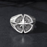 Sterling Silver North Star Rings, Nautical Compass Ring, Gift for Fathers, Fisherman Rings, Compass Rose Ring, Unique Gift For Father's Day
