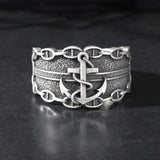 Mariner Ship Man's Anchor Rings, Sterling Silver Anchor Rings, Nautical Rope Men's Ring, Gift For Sailors Man, Unique Gift For Father's Day