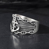 Mariner Ship Man's Anchor Rings, Sterling Silver Anchor Rings, Nautical Rope Men's Ring, Gift For Sailors Man, Unique Gift For Father's Day