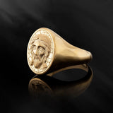 14K Solid Gold Christ Jesus Man Ring, 10K Jesus Statement Rings for Men, Gifts For Men, 18K Religious Rings, Unique Gift For Father's Day