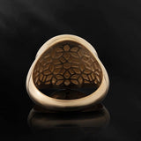 14K Solid Gold Saint Francis Ring, 18K Religious Statement Ring, Catholic Men's Rings, St Francis Signet Ring, Unique Gift For Father's Day