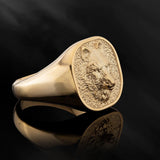 10K Solid Gold Alfa Wolf Head Ring, 14K Wild Wolf Statement Ring, Gift For Men, 18K Men's Animal Signet Rings, Unique Gift For Father's Day