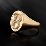 14K Solid Gold Cobra Snake Ring, Gold Snake Rings for Men, 18K Unique Snake Ring, Men's Animal Statement Ring, Unique Gift For Father's Day