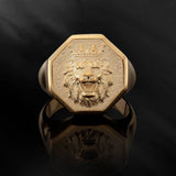 14K Solid Gold Lion King Rings, 10K Lion Head Statement Ring, Animal Signet Rings For Men, Men's Gift Jewelry, Unique Gift For Father's Day