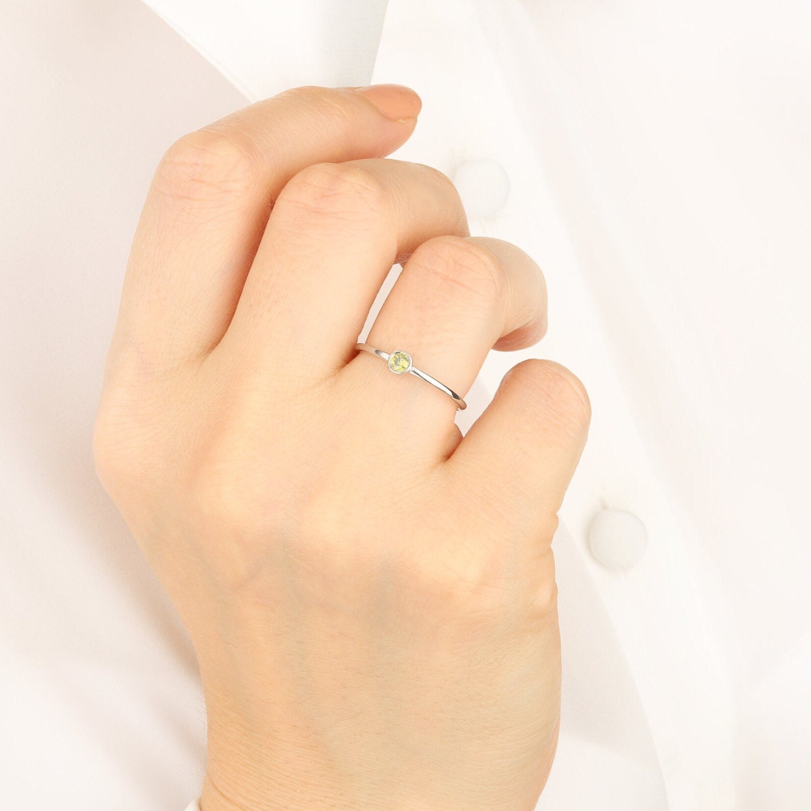 10K Gold Dainty Birthstone Rings, Personalized Gifts, Silver Birthstone Ring For Mothers, Anniversary Gifts For Wife, Gift For Mothers Day