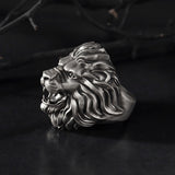 Silver Lion Men Ring, African Lion Ring, Statement Rings, Animal Signet Rings, Gift For Men, Gift for Fathers, Unique Gift For Father's Day