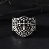 Knights Templar Rings, Silver Cross Ring, Crucifix Ring, Crusader Knight Ring, Religious Jewelry, Sword Rings, Unique Gift For Father's Day