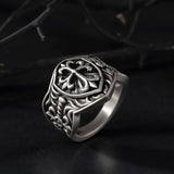 Knights Templar Rings, Silver Cross Ring, Crucifix Ring, Crusader Knight Ring, Religious Jewelry, Sword Rings, Unique Gift For Father's Day