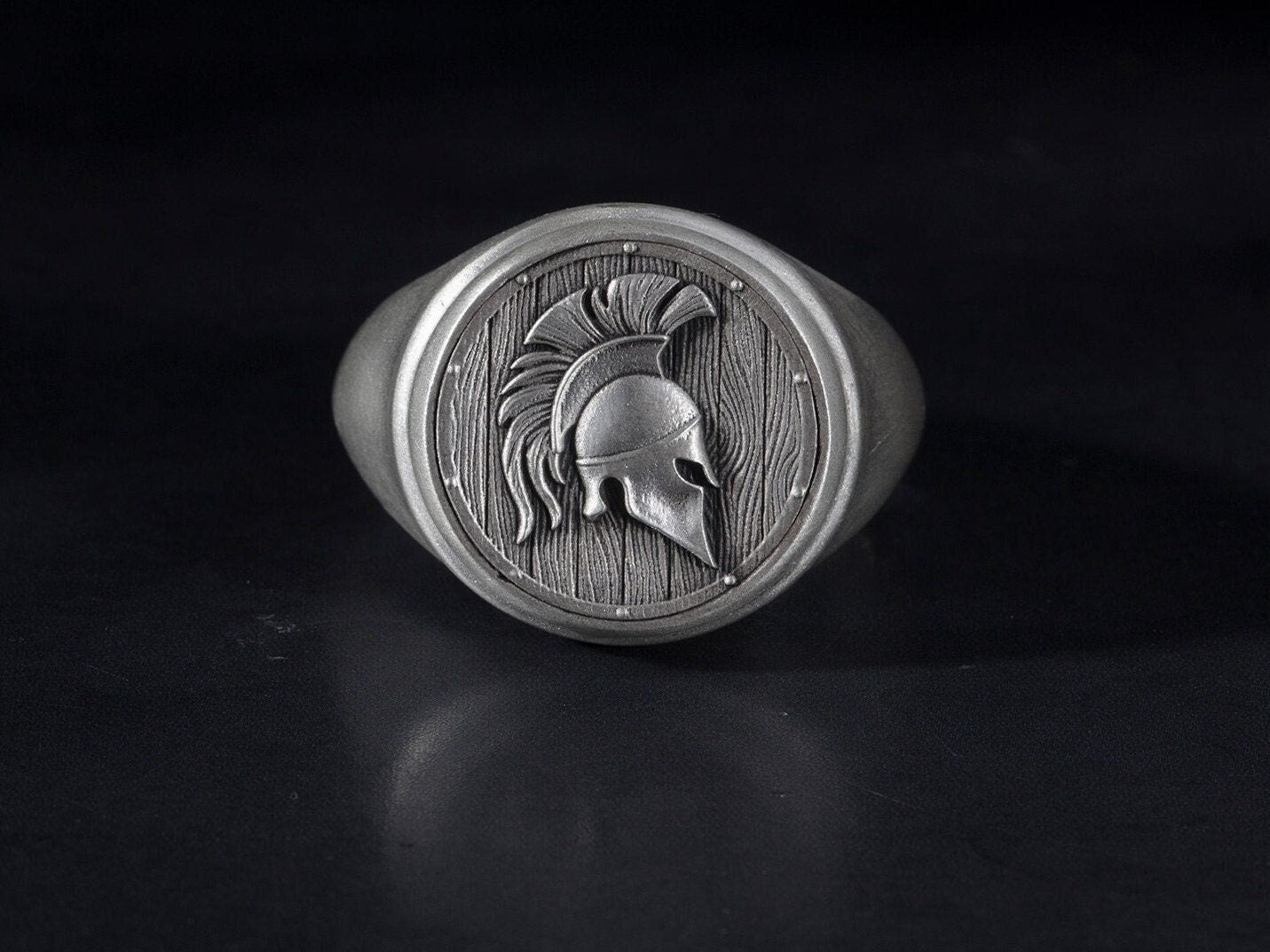 Silver Spartan Warrior Helmet Ring, Leonidas Helmet Ring, Greek Warrior Statement Men Rings, Gift For Fathers, Unique Gift For Father's Day