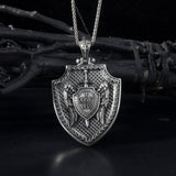 Sterling Silver Saint Michael Shield Necklace