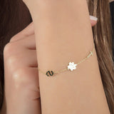 Pawprint & Initial Charm Bracelet