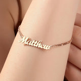 Custom Name Bracelet with Figaro Chain