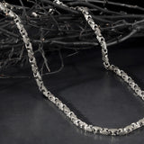 Sterling Silver Handmade Engraved Chain Necklace, Men's Byzantine Chains, Gift For Him, Best Gift For Fathers, Unique Gift For Father's Day