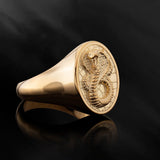 14K Solid Gold Cobra Snake Ring, Gold Snake Rings for Men, 18K Unique Snake Ring, Men's Animal Statement Ring, Unique Gift For Father's Day