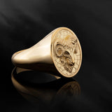 14K Gold Ram Ring For Men, Men's Gold Statement Rings, 18K Solid Gold Ram Zodiac Ring, Animal Jewelry For Men, Unique Gift For Father's Day