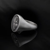 Silver Sacred Heart Man Ring, Crucifix Statement Rings, Men's Religious Jewelry, Birthday Gifts For Husbands, Unique Gift For Father's Day