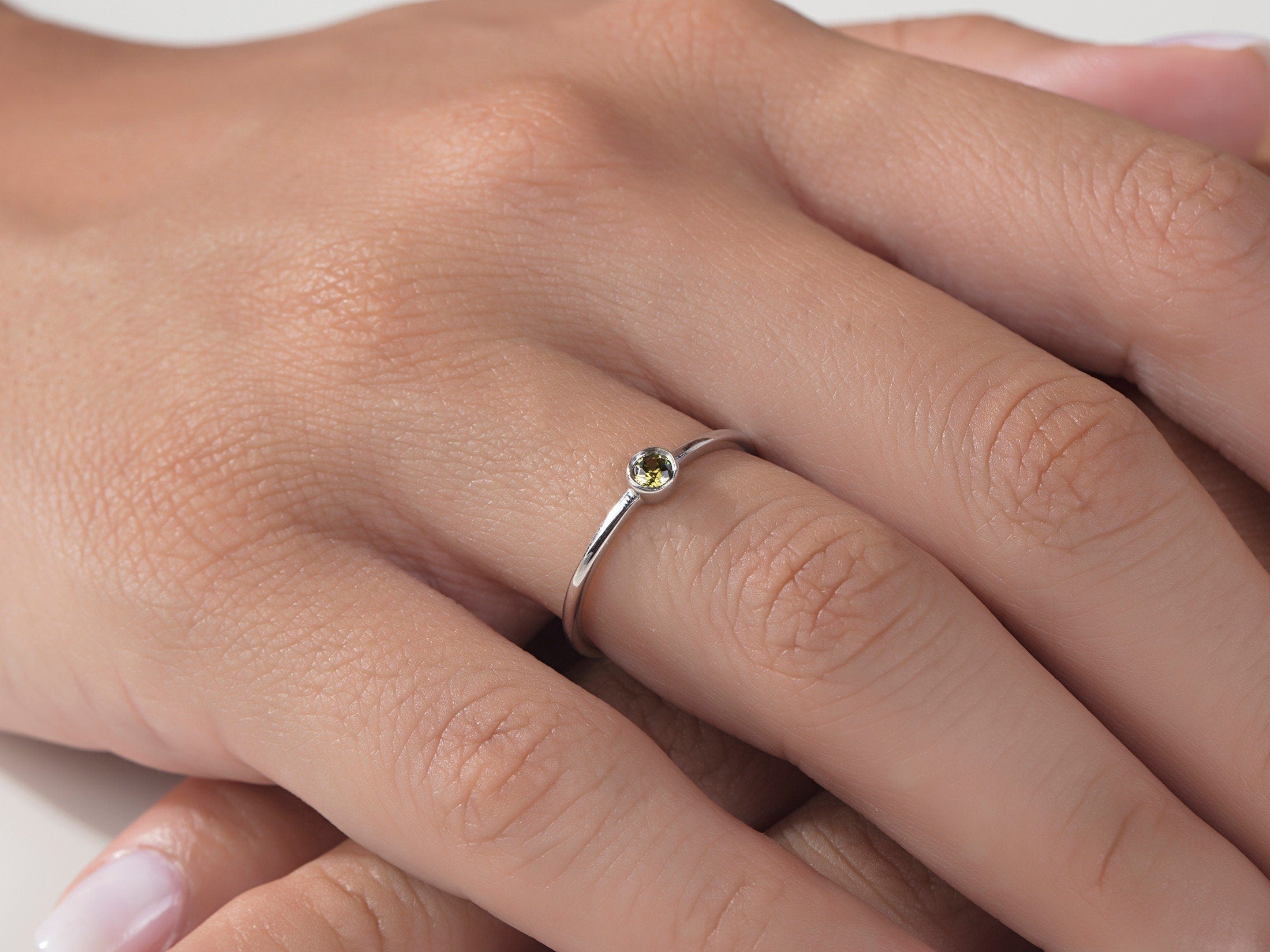 10K Gold Dainty Birthstone Rings, Personalized Gifts, Silver Birthstone Ring For Mothers, Anniversary Gifts For Wife, Gift For Mothers Day