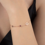 Custom Initial Bracelet with Birthstone