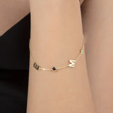 Custom Initial Bracelet with Birthstone