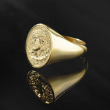 18K Gold Relief Jesus Christ Rings, 14K Gold Savior Crowned Messiah Rings, Religious Christian Men's Jewelry, Unique Gift For Father's Day