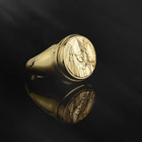 14K Gold Pope Joannes Paulus Ring, Religious Catholic Man Rings, St Joannes Paulus II Redemptionis 1983 Medal, Unique Gift For Father's Day