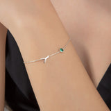 Custom Initial Bracelet with Birthstone