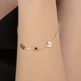 Custom Birthstone & Initial Bracelet