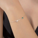 Custom Birthstone & Initial Bracelet