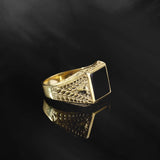 14K Gold Signet Square Onyx Men Rings, Solid Gold Black Onyx Ring, Engagement Man Rings, Wedding Ring For Men, Unique Gift For Father's Day