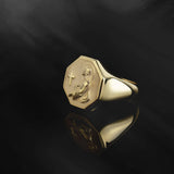 14K Solid Gold Jesus Statement Rings, 10K Religious Men's Rings, Jesus Christ Cross Ring, Messiah Jesus Rings, Unique Gift For Father's Day