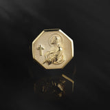 14K Solid Gold Jesus Statement Rings, 10K Religious Men's Rings, Jesus Christ Cross Ring, Messiah Jesus Rings, Unique Gift For Father's Day