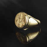 14K Gold Pope Joannes Paulus Ring, Religious Catholic Man Rings, St Joannes Paulus II Redemptionis 1983 Medal, Unique Gift For Father's Day
