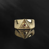 14K Gold Freemason Ring, Solid Gold Master Mason Ring, Freemasonry Ring, Knights Templar Ring, Illuminati Eye, Unique Gift For Father's Day