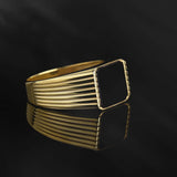 Men’s Black Onyx Square Gold Ring – Solid 10K, 14K & 18K Gold