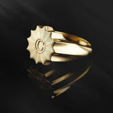 Solid Gold Masonic Star Rings, Religious Jewelry Gift For Mason Men's, 14K Master Mason Bands, Freemason Ring, Unique Gift For Father's Day