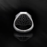 Jesus With Sacred Heart Silver Men Ring, Savior Messiah Ring, Religious Christian Jewelry For Man, Cross Ring, Unique Gift For Father's Day