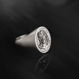 925 Sterling Silver Jesus Signet Ring